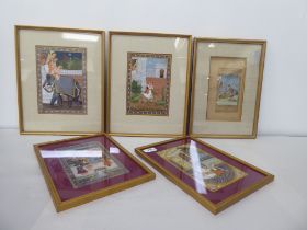 20thC Indian School - nude and other studies  mixed media  various sizes  framed