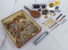 Pens, coins and other collectables: to include examples by Parker and Waterman