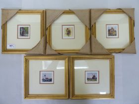 After Joan Willis - five Limited Edition coloured prints  different subjects  bearing pencil