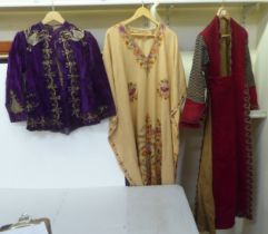 Clothing: to include an Indian purple fabric jacket with embroidered sequin ornament