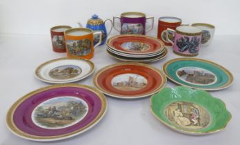 Transfer printed 19thC Pratt ware pottery tableware