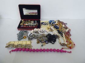 Silver and other costume jewellery and items of personal ornament: to include bead necklaces