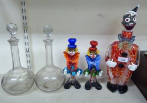 Glassware: to include a Murano glass decanter, fashioned as a clown