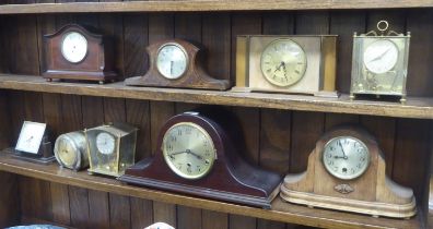 Mainly early/mid 20thC clocks and mantel timepieces: to include a 1940s Napoleon's hat design,