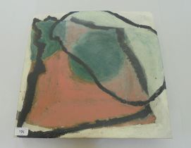 A Ken Eastman studio pottery dish, decorated with abstract designs  bears a painted Eastman  June '