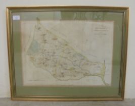 A late 18thC Edward Halsted coloured 'A Map of the Hundreds of Great Barnfield and Selbrittenden'