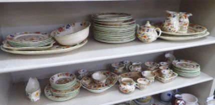 Masons Ironstone china tableware, decorated in Orientally inspired flora