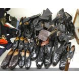 Ladies and gentleman's formal, riding and other, mainly black hide, shoes and boots  various sizes