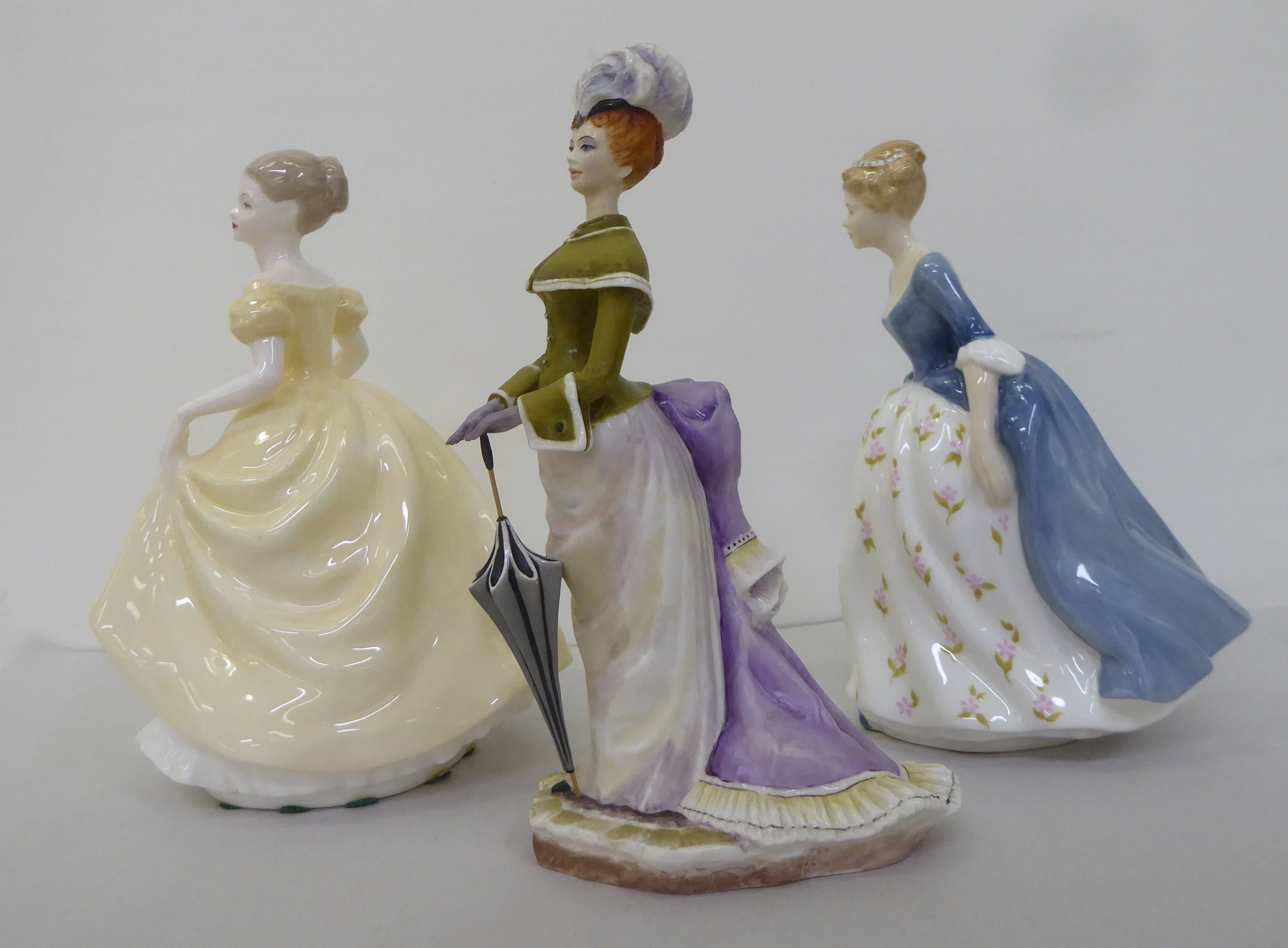 A Royal Doulton china figure 'Alison'  HN2336  8"h; a Royal Worcester bone china figure 'Melanie' - Image 4 of 5