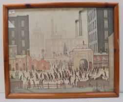 After Lowry - 'Coming from the Mill'  coloured print  20" x 24"  framed
