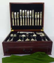 A canteen of stainless steel Kings pattern cutlery and flatware, contained in a tray fitted table-