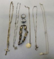Silver items of personal ornament: to include a necklace
