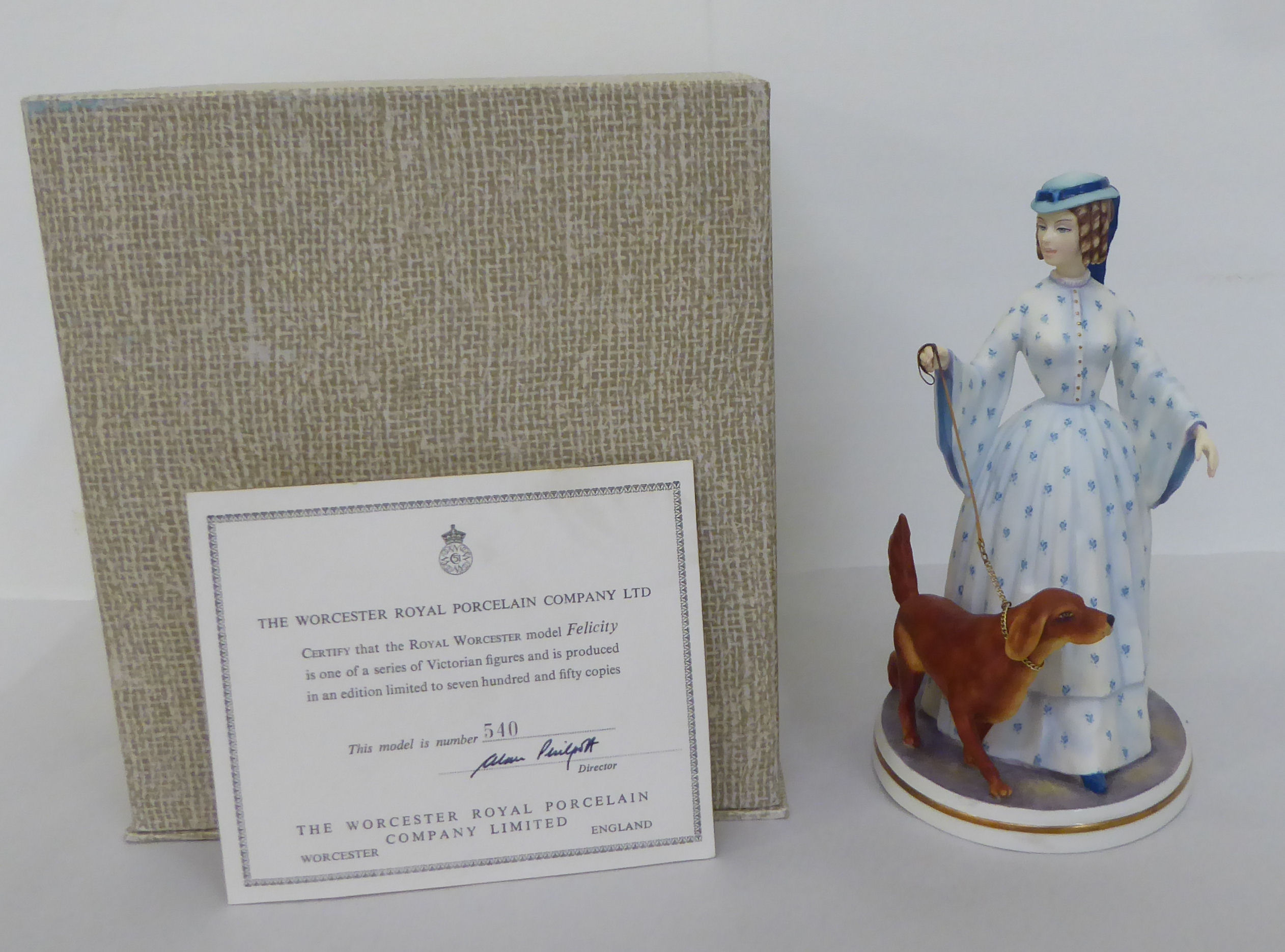 A Royal Worcester china figure 'Felicity'  Limited Edition 570/750  bears a certificate of
