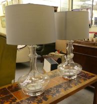 A pair of Areli style designer glass table lamps  23"h with shades