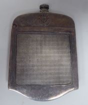 A Continental silver coloured metal novelty vesta case, fashioned as the radiator of an Argyll