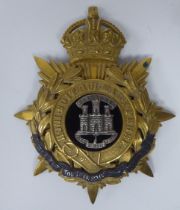 A Northamptonshire Regiment officer helmet plate (Please Note: this lot is subject to the