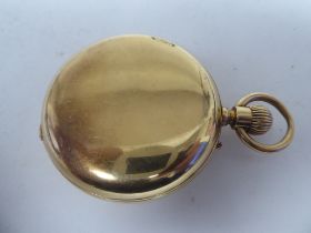 An 18ct gold cased full-hunter pocket watch, the movement inscribed John Halle & Co, Manchester,