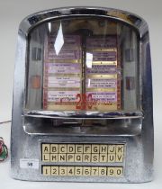 A Seeburg 200 Wall-O-Matic juke box selector, in a silvered metal case  16"h  12"w