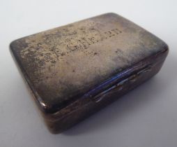 A silver vesta case of box design with a hinged lid and strike plate  S Mordan & Co  Chester 1913