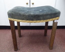A Waring & Gillows limed oak framed George VI Coronation stool, the braided and light blue,