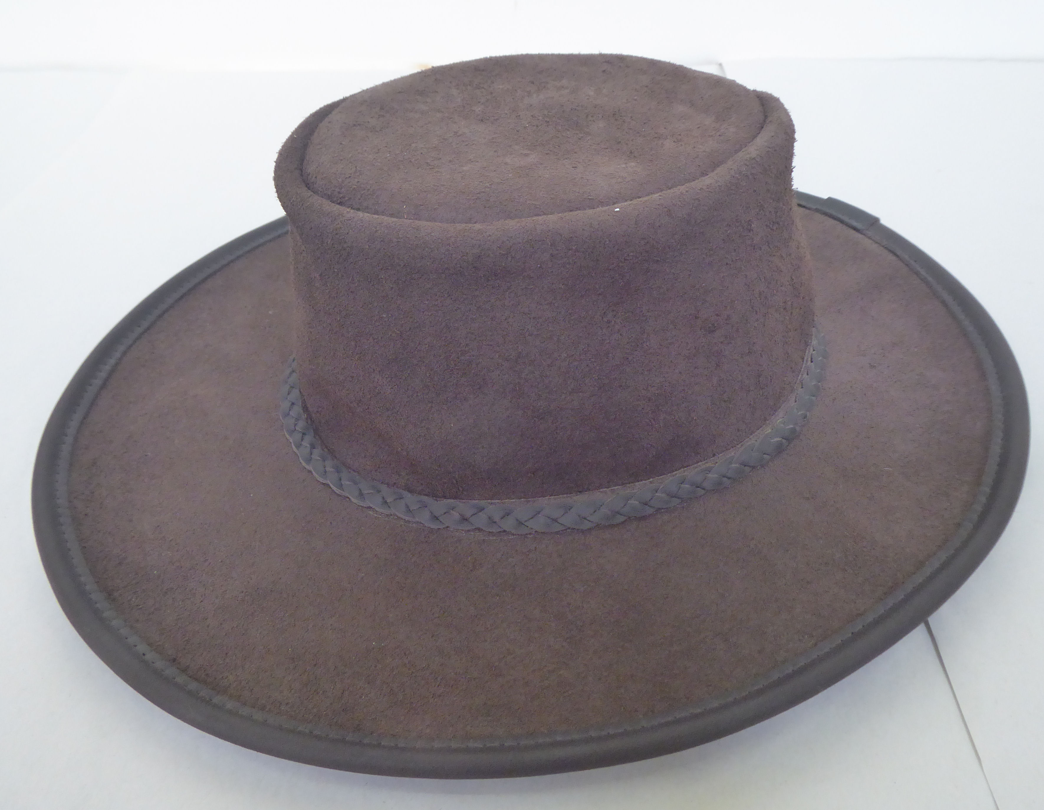 A Great Leather Hat by Sleepy Hollow, in chocolate brown hide  size L - Image 2 of 3