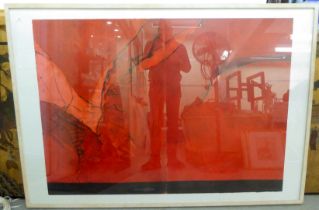 After Tom Hammick - 'Blood Meridian'  1/8 of 2/4  monoprint  45" x 65"  framed