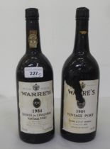 Two bottles of Warres vintage port  1984 & 1985