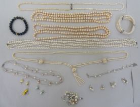 River and other pearl necklaces, earrings and bracelets