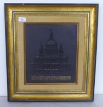 A Black basalt porcelain plaque of St Paul's Cathedral  Limited Edition 151/250 by Wedgwood  11" x
