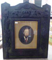 A late 19th/early 20thC portrait - one Mr Q Green Esq.,  watercolour  12" x 10"  framed  32" x 28"