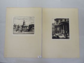 London landmarks, viz. 'St Paul's, South Porch' and 'St Martin's' in the Fields'  etchings