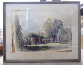 Norah Glover and Henry Arthur Jack Dorlaw - a view of Collin & Turr Care Home  watercolour  20" x