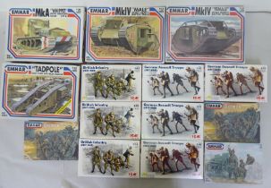 Emhar of Germany and other 1.75 and other scale model kits  (completeness not guaranteed)