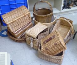 Wicker and cane storage items