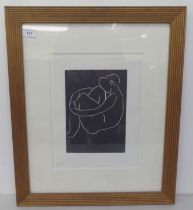 After Henri Matisse - 'Nude Crouching No.2'  Limited Edition XII/XXV numbered in pencil  white on