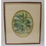 Ron Folland - a floral study  mixed media  bears a signature  9.5" x 7"  framed