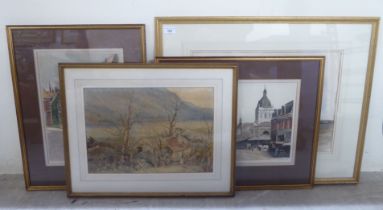 Framed pictures and prints: to include rural landscapes  watercolours  bears an indistinct signature