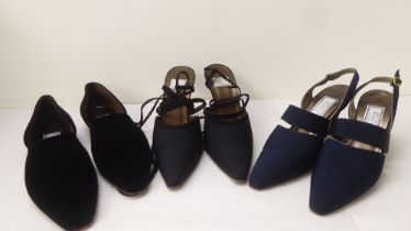 Three pairs of ladies Amanda Wakeley dissimilar shoes  approx. size 6