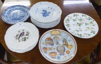 Decorative ceramics and various plates: to include a set of six Royal Cauldron china Aviary