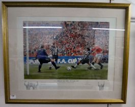 After Peter Cornwell - 'The Treble: Part Two - The FA Cup'  Limited Edition 116/300  15" x 21"
