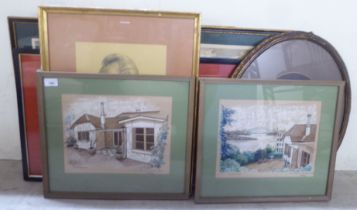 Framed pictures and prints: to include two works by P Delaney - 'Sydney Views'  pen and watercolour