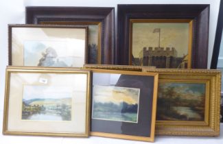 Pictures: to include H Briscoe - a seascape  oil on canvas  bears a signature  10" x 14"  framed
