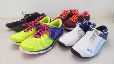 Four pairs of ladies sportswear trainers  size 40.5