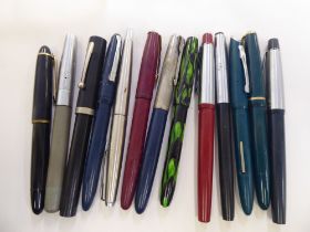 Various fountain pens: to include examples by Parker