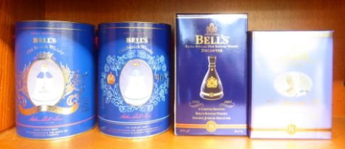 Four unopened Wade Bells Whisky commemorative decanters  boxed