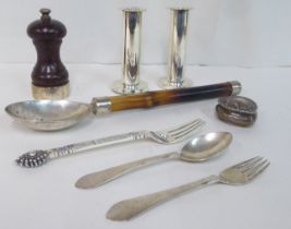 Silver and white metal collectables: to include a Georg Jensen spoon and fork set