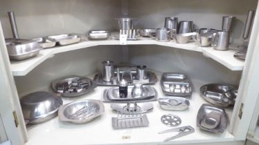 Old Hall stainless steel tableware designed by Robert Welch: to include dishes; and a pair of nu