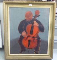 Kapp - a man playing the cello  oil on canvas  bears a signature & dated '59  28" x 23"  framed