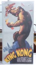 A replica film poster 'King Kong' 1933  print on canvas  39" x 20.5"