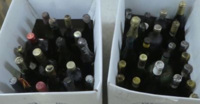 A selection of mainly unidentified red/white wines